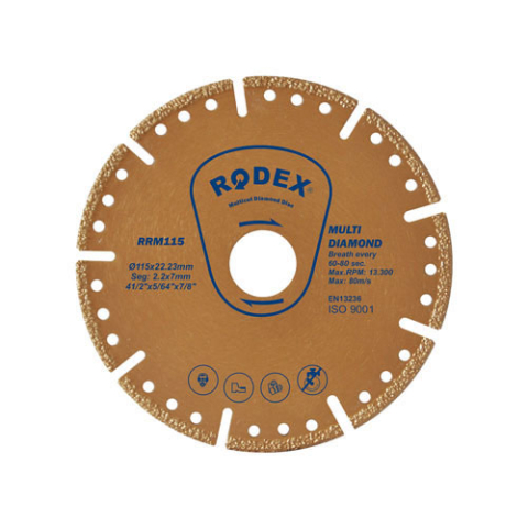 Scule electrice, unelte si accesorii - RODEX Disc tăiere multi diamantat universal 180 mm