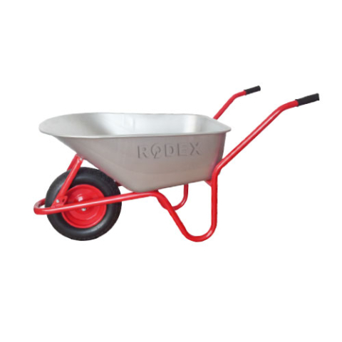Curte si gradina - RODEX ROABĂ 100L 0,7MM CUVA OVALĂ GALVANIZATĂ STRUCTURĂ MONOBLOC CADRU ROȘU ROATĂ PNEUMATICĂ 3,508