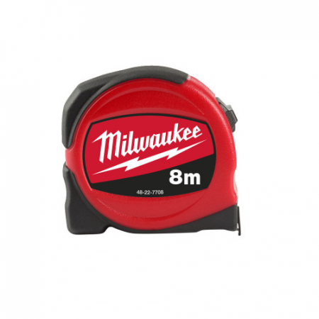 Rulete - Ruletă Milwaukee Slimline, 8m, 25mm, MILWAUKEE