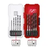 Burghie - Set 10 burghie lemn, spirala dubla, tija E 6.3, imbinare slefuita in 3 puncte, vârf de centrare, cutie de depozitare, Einhell, 49108733, Einhell