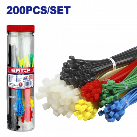Accesorii si unelte pentru gradina - Set 200 coliere din plastic, colorate