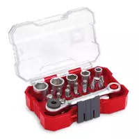Surubelnite, clesti si chei - Set 21 chei tubulare si biti XS-CASE, suport biti cu schimbare rapida, adaptor clichet reversibil, cutie de depozitare, Einhell, 49118683, Einhell