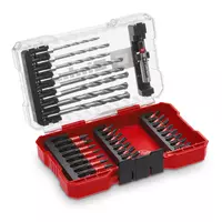 Biti - Set 33 biti si burghie pentru zidarie, biti 25 mm, biti 50 mm, burghie zidarie, suport de biti de 60 mm, cutie de depozitare, Einhell, 49108753, Einhell