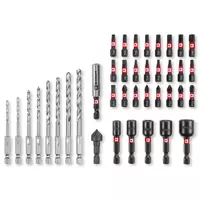 Set 39 biti si burghie, biti de 25 mm, burghie de metal, suport biti 60 mm, chei tubulare, freza cu cap infundat, inclus cutie de depozitare, Einhell, 49108773, Einhell [1]