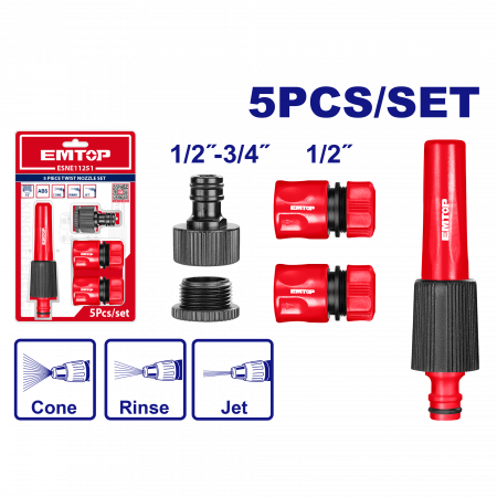 Furtunuri si conectori - Set 5 accesorii pentru furtun gradina