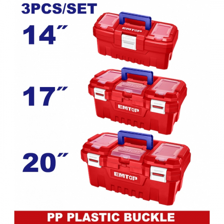 Materiale de constructii - Set cutii pentru scule din plastic, 3 bucăți, EMTOP