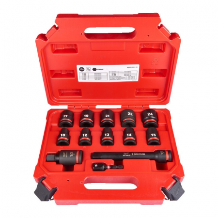 Scule electrice, unelte si accesorii - Set de 13 chei tubulare de impact scurte, Shockwave™, 1/2", (4932480456), MILWAUKEE