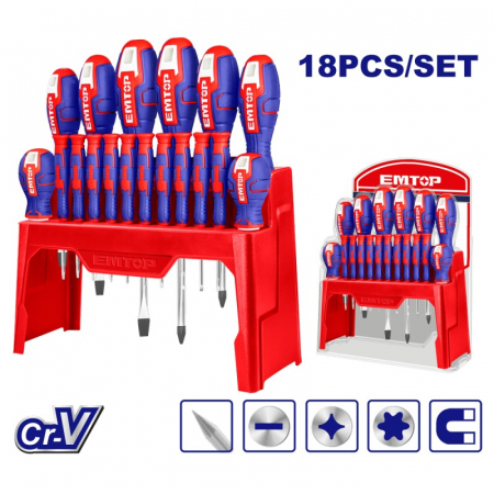 Surubelnite - Set de 18 bucați de surubelnițe, EMTOP