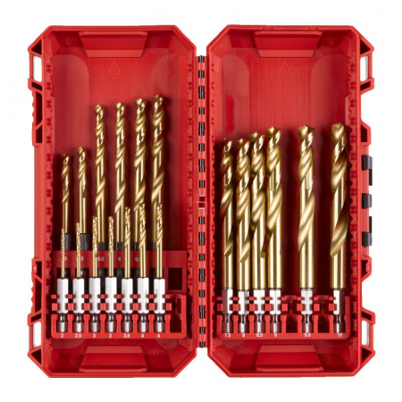 Burghie - Set de 19 burghie HSS-G TIN RED HEX (4932493866), MILWAUKEE
