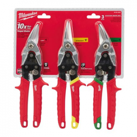Cuttere, cutite si foarfece - Set de 3 foarfeci pentru tablă Milwaukee, (48224533), MILWAUKEE