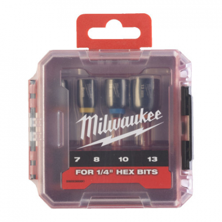 Surubelnite, clesti si chei - Set de 4 chei tubulare magnetice cu coada 1/4"Hex, Shockwave Impact Duty™ (4932492445), MILWAUKEE