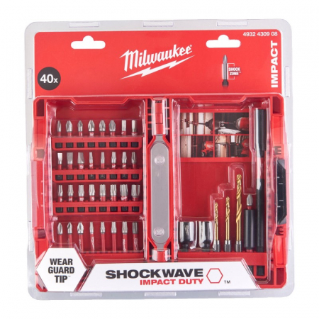 Accesorii si consumabile - Set de 40 biti si burghie Shockwave in caseta (4932430908), MILWAUKEE
