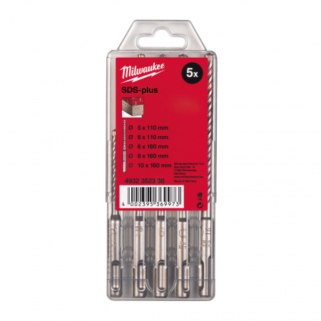 Accesorii si consumabile - Set de 5 burghie SDS-plus MX2, 4932352338 Milwaukee, MILWAUKEE