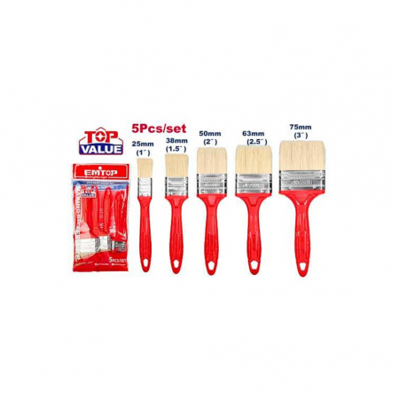 Unelte si accesorii pentru zidarie si zugravit - Set de 5 pensule pentru vopsea (25mm, 38mm, 50mm, 63mm, 75mm)