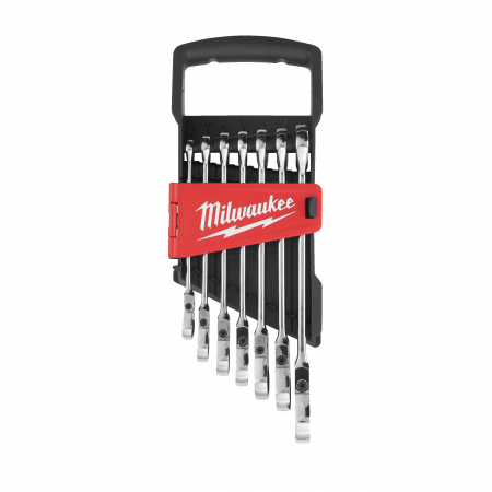 Clesti - Set de 7 chei combinate cu clichet cu cap flexibil, metric, 4932478557 Milwaukee, MILWAUKEE