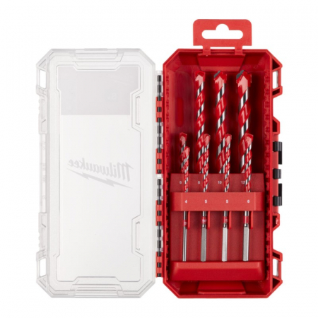 Burghie - Set de burghie de beton Premium cu coada cilindrică, 8 bucăți, set2, Gen.2, (4932493881), MILWAUKEE