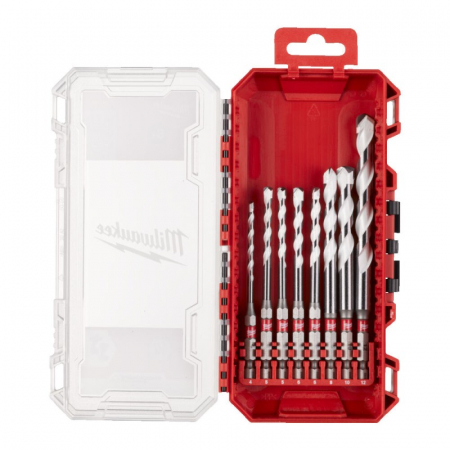 Burghie - Set de burghie multimaterial cu coada Hex 1/4" - 8 bucăți, set1 Gen.2, (4932493871), MILWAUKEE