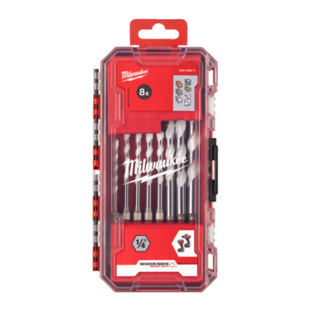 Set de burghie multimaterial cu coada Hex 1/4" - 8 bucăți, set1 Gen.2, (4932493871), MILWAUKEE [1]