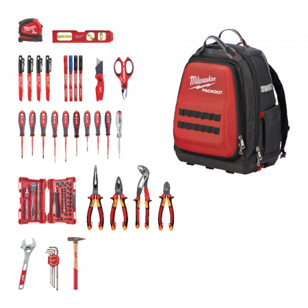 Unelte electrice speciale - Set electrician Packout cu 76 produse, 4932498407 Milwaukee, MILWAUKEE