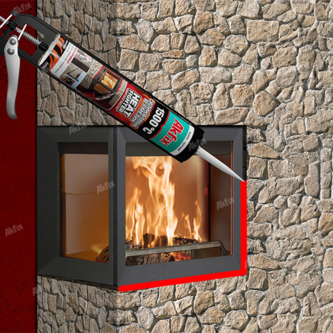Sigiliu pentru semineu 1500 Heat Fighter, 280Ml, lichid, negru, Akfix [2]