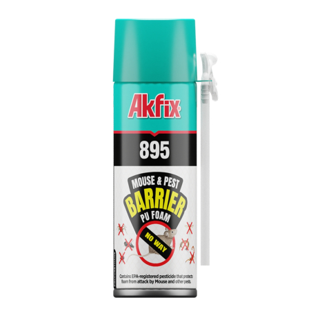 Silicon, spume si adezivi de montaj - Spuma poliuretanica antirozatoare si antiinsecte Akfix 895 Mouse & Pest Barrier, cu aplicator - Akfix