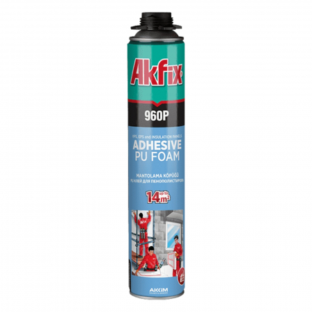 Spuma - Spuma poliuretanica, PU adeziva, 960P, aplicare cu pistol, 750 ml, Akfix