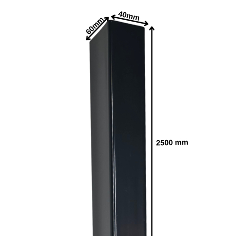 Stalpi gard - Stalp gard antracit 60x40x2500mm, RAL 7016, grosime 1.2mm
