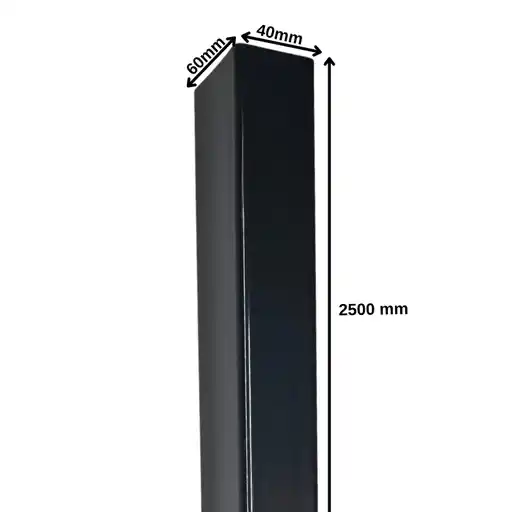 Curte si gradina - Stalp gard zincat  gri-antracit (RAL 7016) 60x40x2500,grosime1.5mm