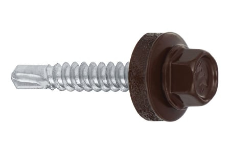 Suruburi autoforante - Surub autoforant pentru fixarea tablelor de otel pe suport de lemn, 4,8x35mm, RAL8017 - WFD-48035-8017, Wrek-met KLIMAS