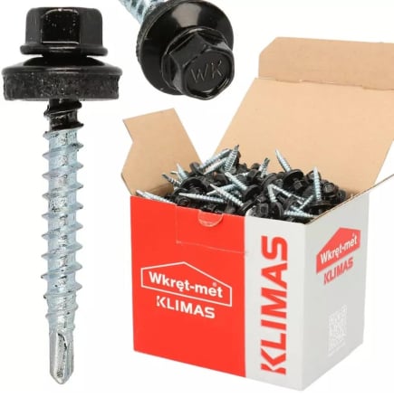 Surub autoforant pentru fixarea tablelor de otel pe suport de lemn, 4,8x35mm, RAL9005 - WFD-48035-9005, Wrek-met KLIMAS [4]