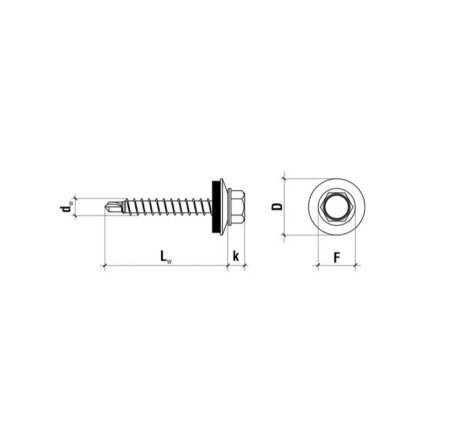 Surub autoforant pentru fixarea tablelor de otel pe suport de lemn, 4,8x35mm, RAL9005 - WFD-48035-9005, Wrek-met KLIMAS [6]
