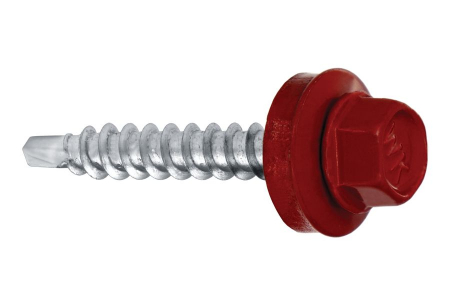 Suruburi pentru tabla - Surub autoforant pentru tabla, cap hexagonal 4.8x55mm RAL 3011- 200 buc/cutie - WFD-48055-3011, Wrek-met KLIMAS