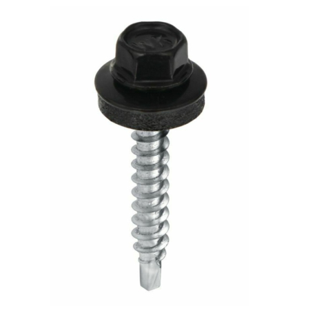Suruburi pentru tabla - Surub autoforant pentru tabla, cap hexagonal 4.8x55mm RAL 9005- 200 buc/cutie - WFD-48055-9005, Wrek-met KLIMAS