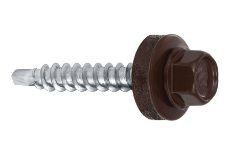 Suruburi pentru tabla - Surub autoforant pentru tabla, cap hexagonal 4.8x70mm RAL 8017 - 200 buc/cutie - WFD-48070-8017, Wrek-met KLIMAS