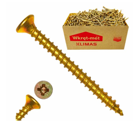 Surub cu cap inecat pentru placi OSB 5x100, 200 bucati/cutie, KMH-50100, Wrek-met KLIMAS [5]