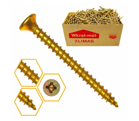 Surub cu cap inecat pentru placile de OSB, PZ, 5x50 mm - 300 bucati/cutie - KMH-50050, Klimas Wkret-met [5]