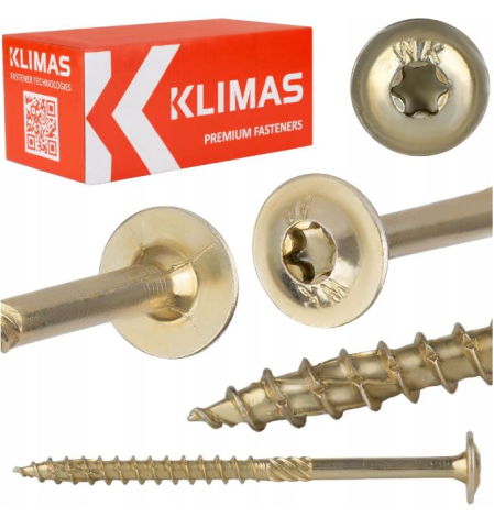 Surub dulgherie lemn, cap saiba TORX TX30 6x200 mm - 100 bucati/cutie - WKCP-06200, Klimas Wkret-met [1]