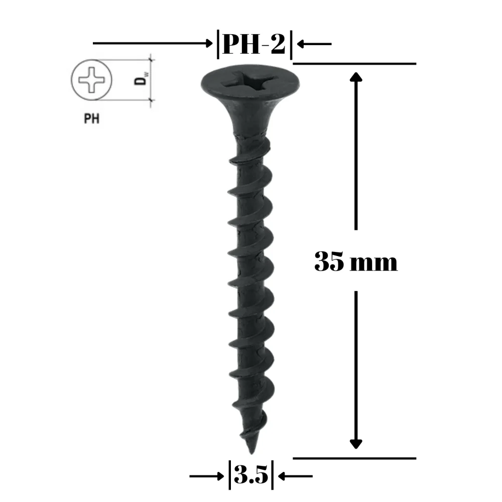 Suruburi pentru gips-carton - Surub gips-carton pentru lemn,FT 3.5x35 mm, 1000 buc/cutie