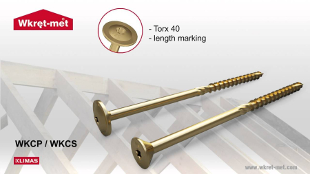 Surub pentru lemn TORX  8x120mm - WKCS-08120(50), Wrek-met KLIMAS [12]