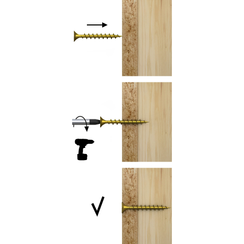 Surub UC, cap inecat 6x50 mm pentru lemn, PAL și OSB, 250 buc/cutie [10]