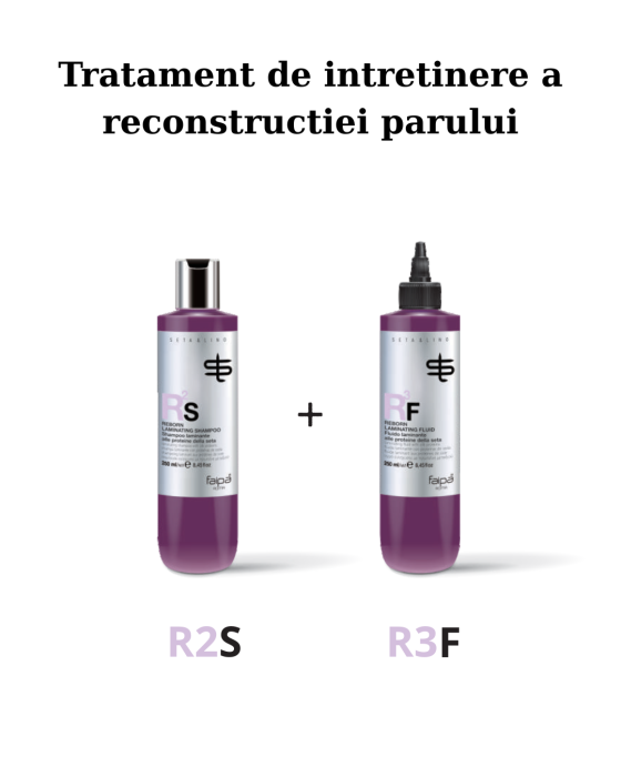 Samponul de laminare cu proteine de matase R2S de intretinere a reconstructiei parului Reborn Seta&Lino [2]