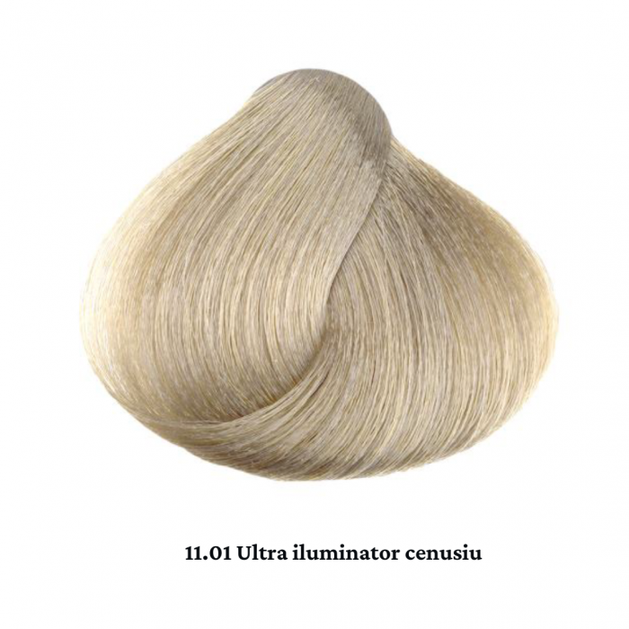 Vopsea de par permanenta profesionala - nuanta 11.01 blond ultra iluminator cenusiu (Nuante speciale de blond) 60 ml   mix 1:2 [2]
