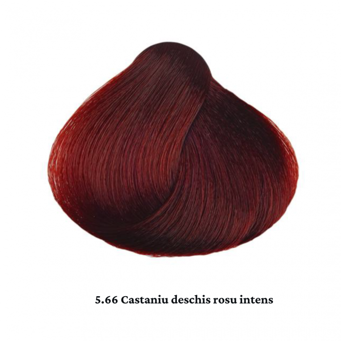 Vopsea de par permanenta profesionala - nuanta  5.66 castaniu deschis rosu intens  ( Aramiu&Rosu&Violet)  60ml   mix 1+2 [2]