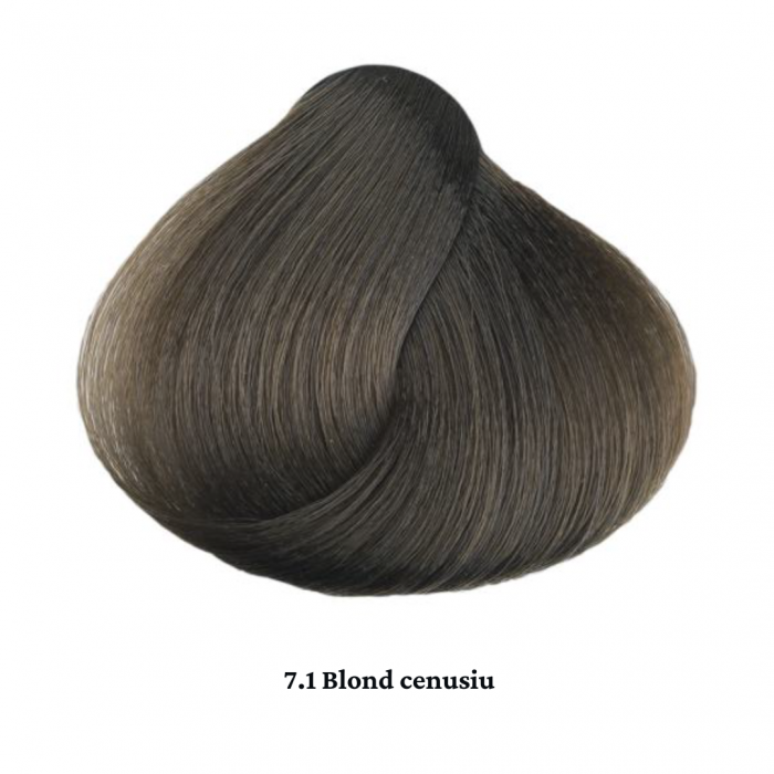 Vopsea de par permanenta profesionala - nuanta  7.1 blond cenusiu (Cenusiu&Auriu)    60ml   mix 1+2 [2]