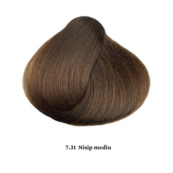 Vopsea de par permanenta profesionala - nuanta  7.31 nisip mediu  (Cenusiu&Auriu)    60ml   mix 1+2 [2]