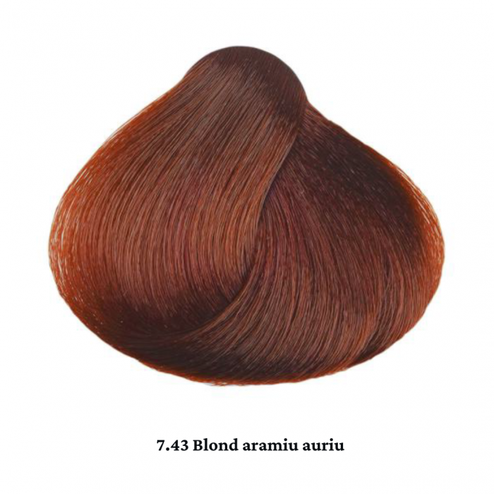 Vopsea de par permanenta profesionala - nuanta  7.43 Blond aramiu auriu  60ml   mix 1+2 [2]