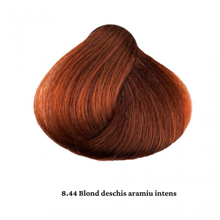 Vopsea de par permanenta profesionala - nuanta  8.44 blond deschis aramiu intens ( Aramiu&Rosu&Violet)  60ml   mix 1+2 [2]