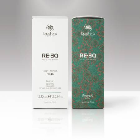 Tratament pentru par linia Biosfera Organic Care - Fiole purificatoare anti-matreata exfoliante cu uleiuri esentiale de menta, salvie, rozmarin si oregan  pH 3,5