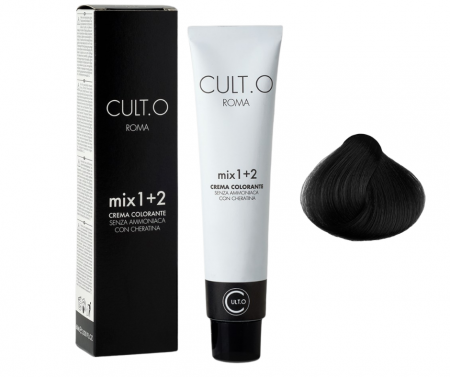 Produse pentru par linia Cult.O - Vopsea de par permanenta profesionala - nuanta 1  negru 60 ml    mix  1+2