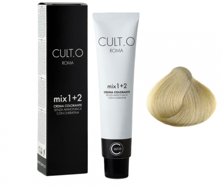Produse pentru par linia Cult.O - Vopsea de par permanenta profesionala - nuanta 11.00 blond ultra iluminator natural (Nuante speciale de blond) 60 ml   mix 1:2